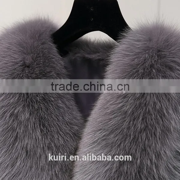 Classical Pattern Bread Clothes Real Fox Fur Gilet Lady Fur Waistcoat photo-6