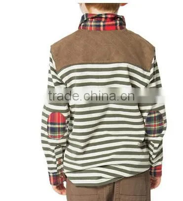 Boys Autumn Striped Long Sleeve Polo Shirt 100% Cotton T Shirt photo-2