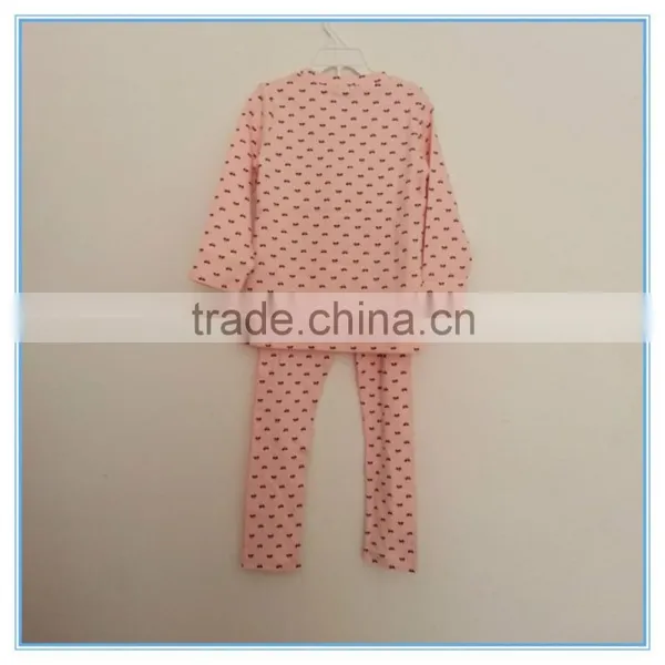 Wholesale OEM Children Gilrs Cotton Underwear Set Long Johns, High Quality Kids Pajamas Clothes for Child photo-3