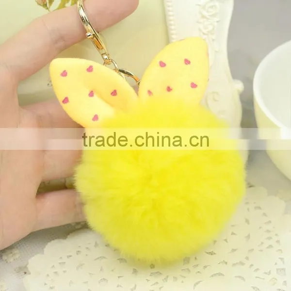 Myfur Baby Blue Cute Size Wholesale Cheap Rabbit Fur Ears Key Chain Car Decoration photo-5