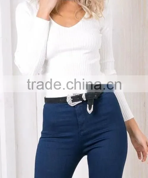 Runwaylover EY2350B Sexy Deep V-Neck Ladies Fashion Halter Tight T-Shirts photo-3
