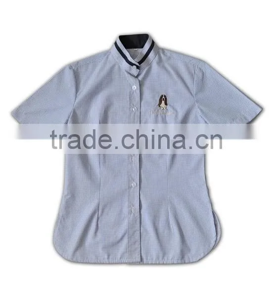 100% Cotton Design China Made Short Sleeve Ladies Formal Checks Shirts Designs photo-4