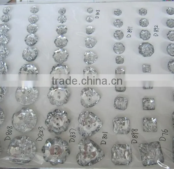 Low Price Decorative Clear Acrylic Crystal Button photo-5