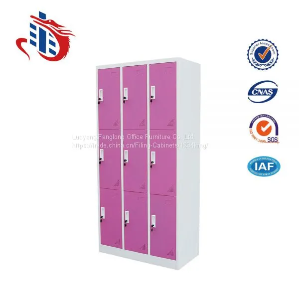 School/Gym Center Use 9 Door Metal Locker Storage Cabinet photo-3