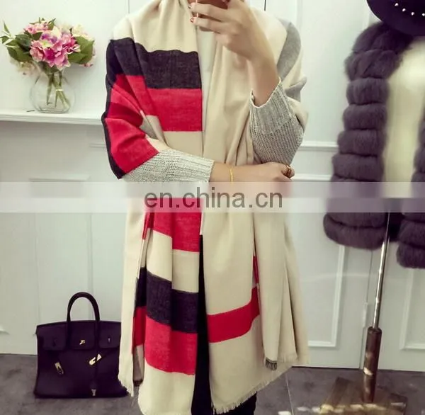Solid Cashmere Textile Scarf Shawl Autumn for Women Cape Fringe Fashion Scarves photo-4