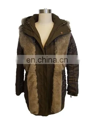 Latest Fashion European Green Faux Fur Parka Jacket Women photo-5