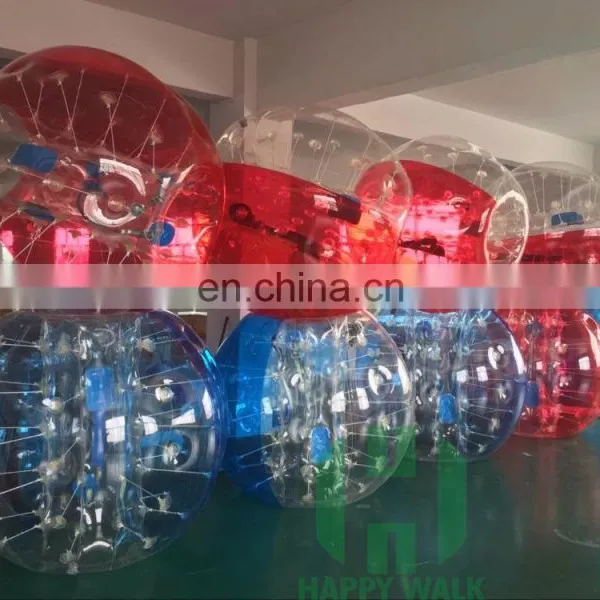 Half Clear and Half Red/Blue 0.8mm 100% TPU 1.5m Dia Bubble Soccer Inflatable Giant Globe Ball Body Bumper Ball for Adult photo-2