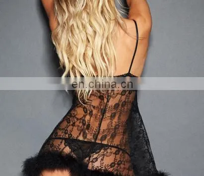 Girls Red Lace Sexy Transparent Night Dress Sexy Babydoll Chemise Sexy Lingerie photo-2