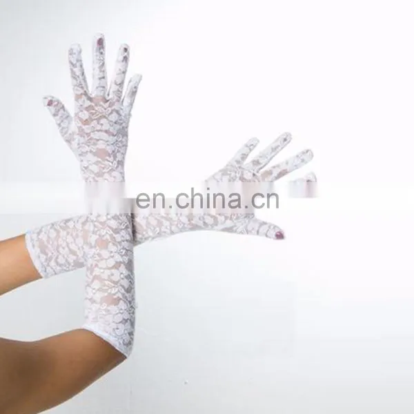 Beautyslove Sexy White Cheap Gloves Ladies Lace Gloves Satin Long Gloves photo-2