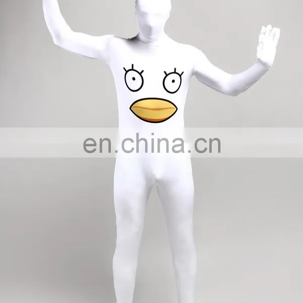 Unisex Adult White Morph Suits Duck Chicken Print Cosplay Party Costume photo-4
