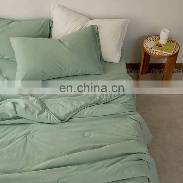 Wholesale Comforter Folded Soft 100% Cotton Knitted Lightweight Coverlet For All Season Quilt photo-3
