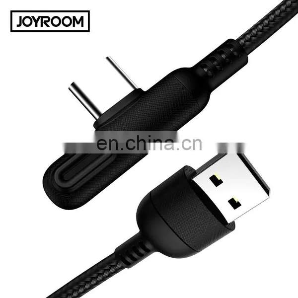 JOYROOM 90 Degree Right Angle Gaming USB Cable LED Nylon Braided Sync Charge Double USB Data Cable photo-2