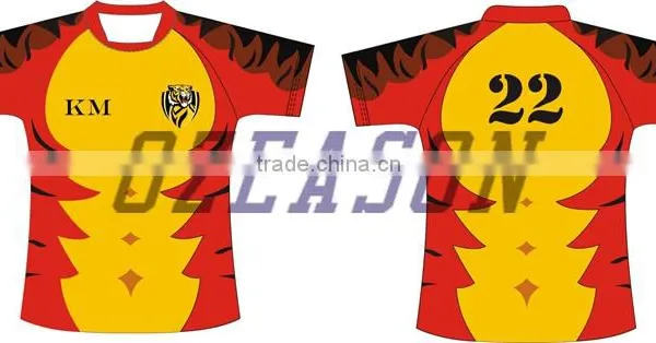 Adult Size Tackle Twill Striped Rugby Jersey Embroidered Logo for University Student photo-2