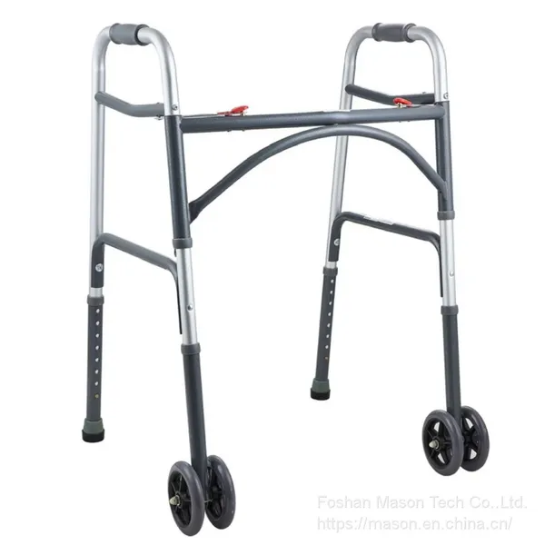 Rollator Walker Curbed Adult Double Button Heavy Duty Walker With 5