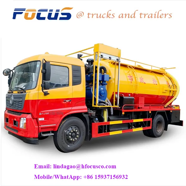 Isuzu Sewage Suction Truck,8000 Liters Sinotruck HOWO Sanitary Truck Combined Vacuum and Jet Suction Truck With Jetting Pump photo-3