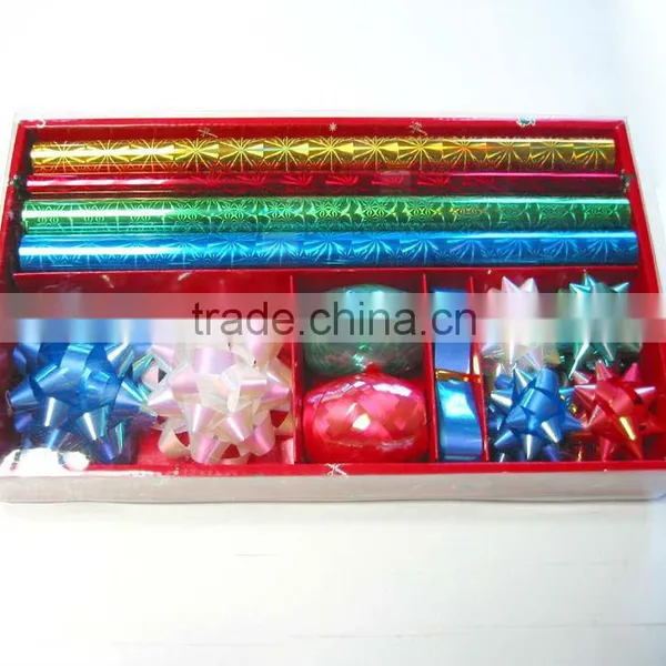 2016 Festive Metalic Star Ribbon Bow,10cm Dia Iridescent Fancy Bow, Gift Wrapping Paper photo-2