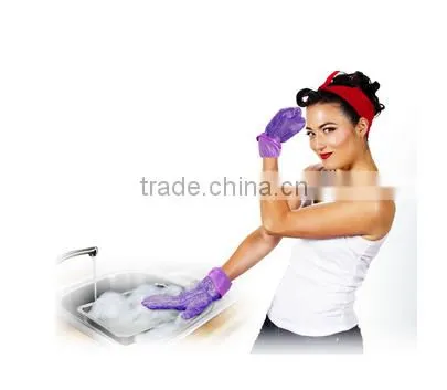 Household Non-scratch Heavy-duty Lurex Waterproof Heat-resistant Scrubbing Kitchen Gloves photo-2