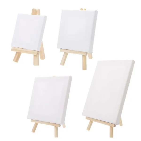 8*15cm Mini Easel With 10*10cm Canvas for Kids Solid Wooden Easel Canvas Small Easel Multi Size