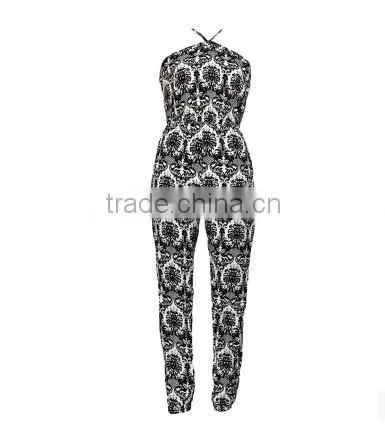 2015 Show Thin Printed Chiffon Jumpsuits Summer Clothes Pants Female Leisure Trousers OEM Service photo-4