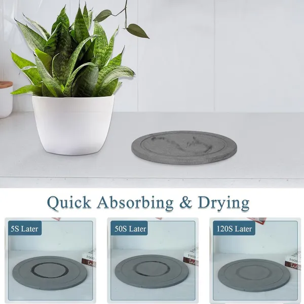 Stone Plant Pot Saucers Absorbent Quick Dry Diatomite Plant Saucer Manufacturer photo-4