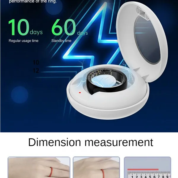 Mart Ring With Heart Rate Blood Oxygen Step Counting Sleep Monitoring and Body Temperature Monitoring photo-5