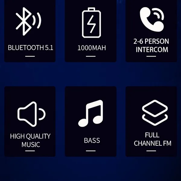 New Motorbike Helmet Group Intercom With FM Radio Music Sharing Headphone With LCD Screen Bluetooth Interphone photo-4