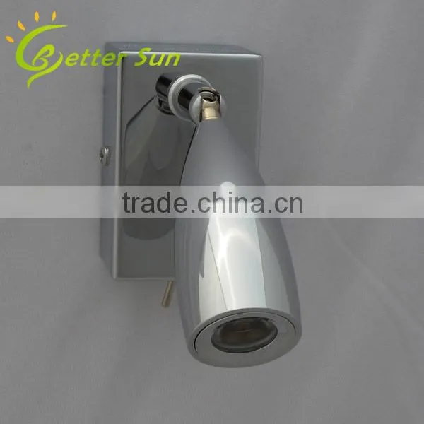 3W Chrome Color With Switch Small LED Wall Light for Bed Reading photo-4