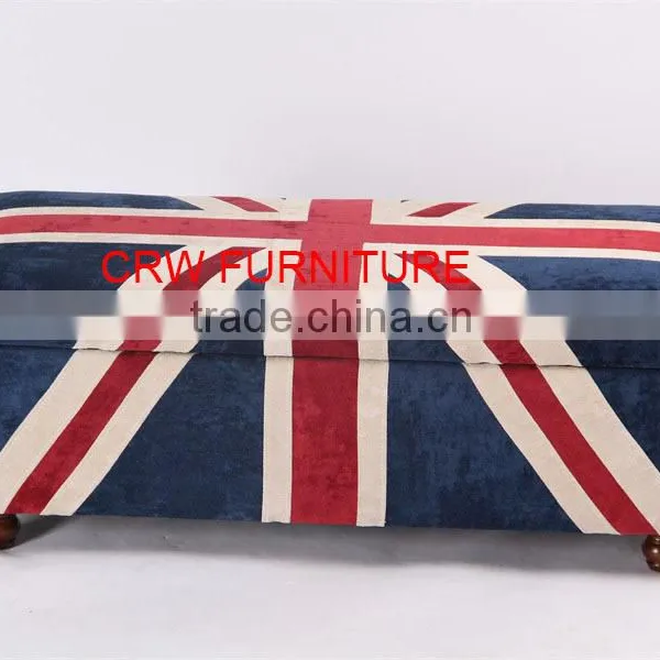 SF-1511 Union Jack Fabric Storage Ottoman photo-2
