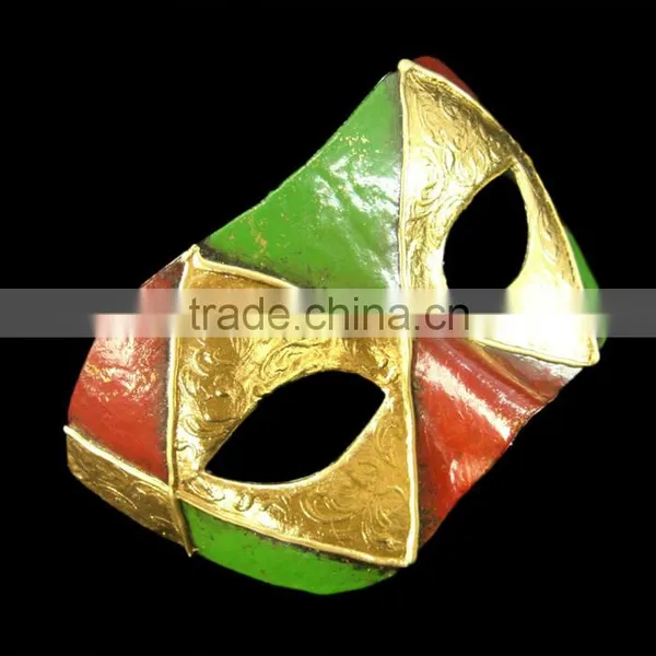 Black Wholesale Masquerade Beautiful Design Feather Mask Golden Michaels Masquerade Masks photo-2