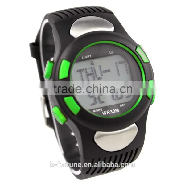 Green Color LP1365 Plastic ABS Case Digital Movt Stainless Steel Case Back Pedometer Smart Watch With Heart Rate Monitor photo-4
