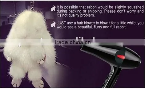 Rabbit Fur Baby Animal Nursery Doll Toys Home Decoration Pendant Hanging Ornements Christmas Gifts For Children photo-2