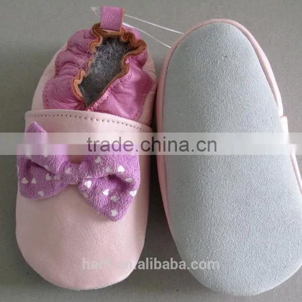Girl Boy Kids Pink Sheep Leather Bowknot Design Baby Soft Shoes photo-4