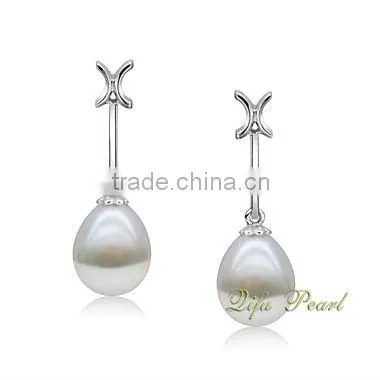 925 Silver Freshwater drop Pearl Earrings