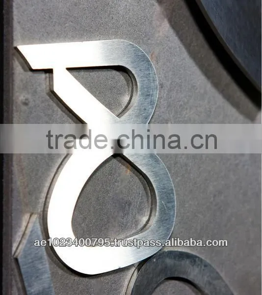 Unique Clock, Handmade Modern Wall Clock With Stone Veneer and Steel Numbers photo-3