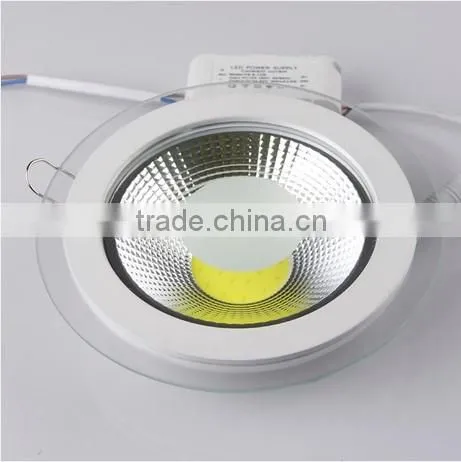 Dimmable 5W 10W 15W COB LED Panel Light Round Glass LED Ceiling Lamp photo-3