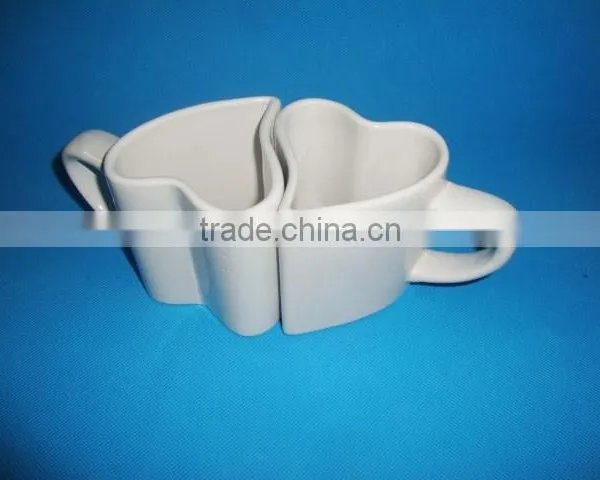 Amazing Heart Shaped Couple Mugs, Porcelain Couple Mug With OEM Design photo-2