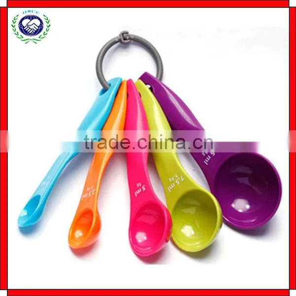 5 Piece With Carved Measure Color Spoon Plastic Kitchen Baking Tools photo-3