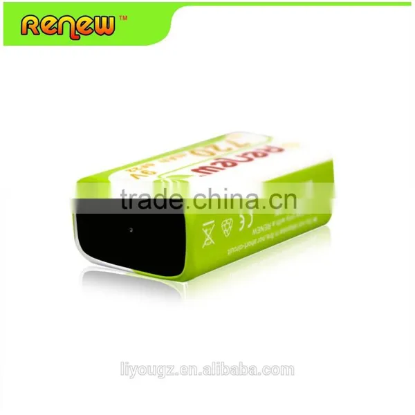 RENEW 720mAh 9 Volt Li-ion Rechargeable 9V Batteries Lithium-ion, 9 Pack photo-5