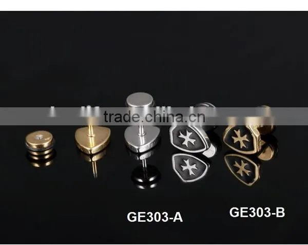 Wholesale Factory Gold Plated Stainelss Steel Cross Earrings for Men photo-4
