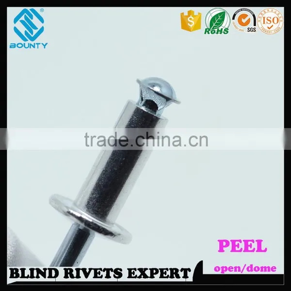 HIGH QUALITY OPEN END MANUFACTURER RECESSED CROWN AL/ST POP PEEL TYPE RIVETS photo-4