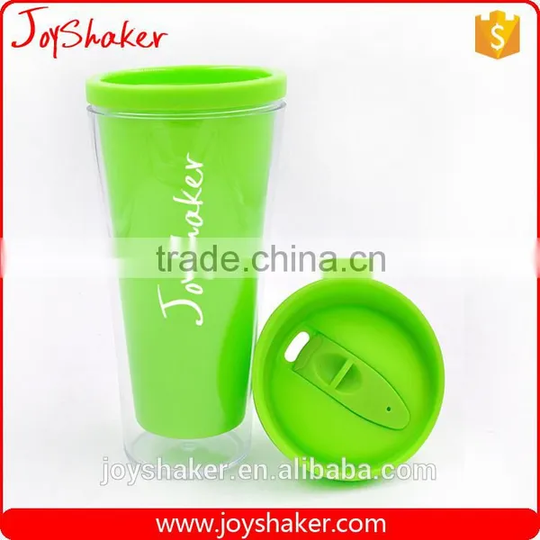 400ml BPA Free Double Wall Plastic Cup With Screw On Lid photo-3