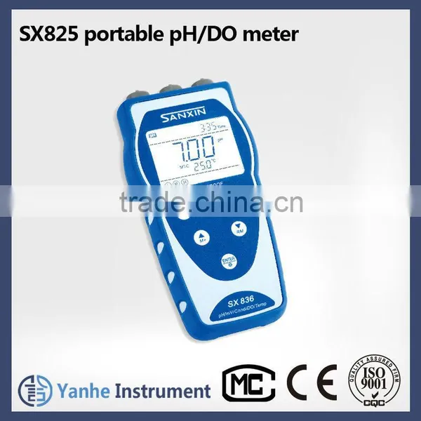 SX825 Portable PH/Dissolved Oxygen Meter Double-parameter Tester Portable Oxygen Analyzer