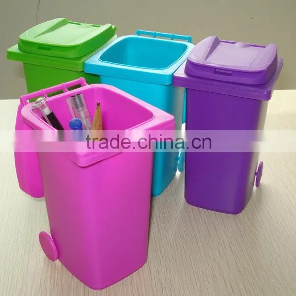 Plastic Mini Desktop Wheelie Bin Desk Tidy photo-5