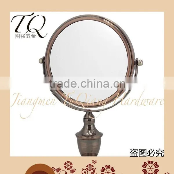 5X Magnifying Red Bronze Desktop Free Standing Mirror photo-3