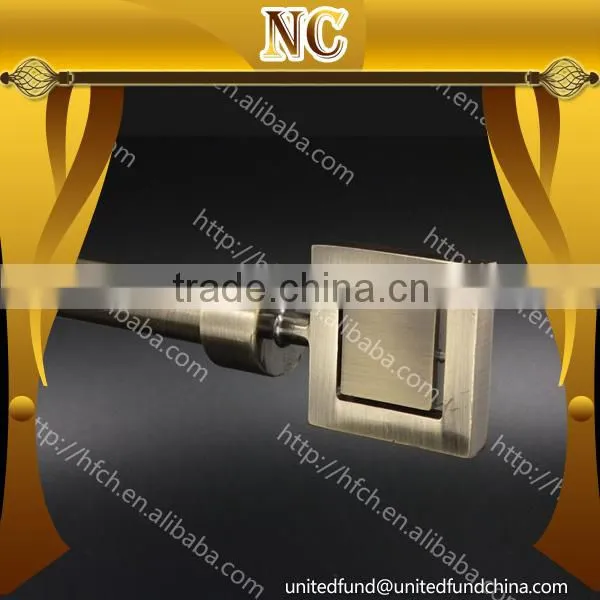 Square Design Home Decorative Chrome Curtain Rod & Finial