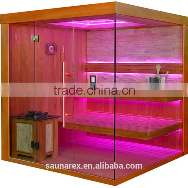 Hemlock Traditional Sauna Room With Glass photo-6