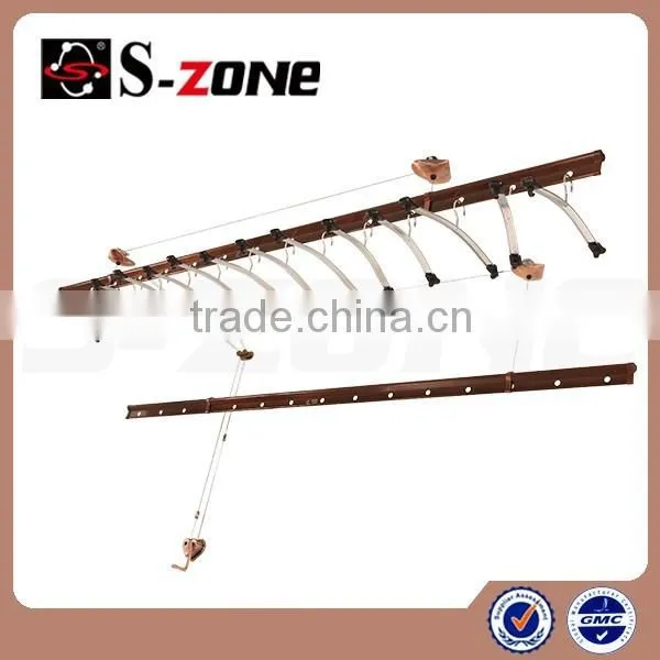 SZONE Brand Clothes Hanger Ceiling Mounted Type Lifting Laundry Drying Rack by Hand