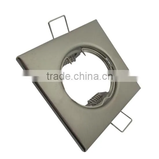 Square Brushed Satin Chrome Downlight Mains Gu10 photo-2