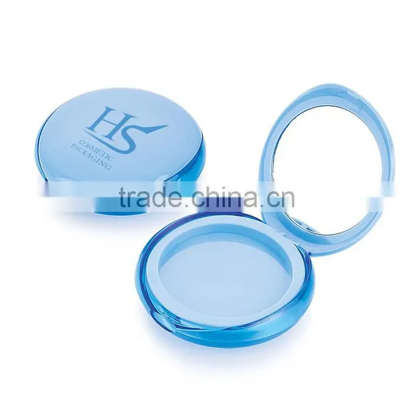 Wholesale Blue Cosmetic Empty Compact Powder Container With Mirror photo-2