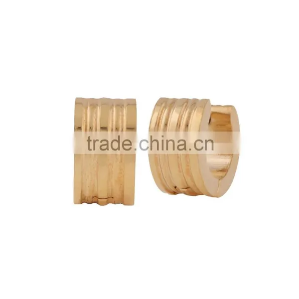 Shiny Fashion Hot Selling Women's Gold Stainless Steel Huggie Hoop Stud Earring photo-3